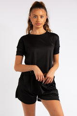 Sandra Black Ribbed Basic Co-ord Set
