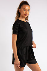 Sandra Black Ribbed Basic Co-ord Set