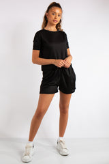 Sandra Black Ribbed Basic Co-ord Set