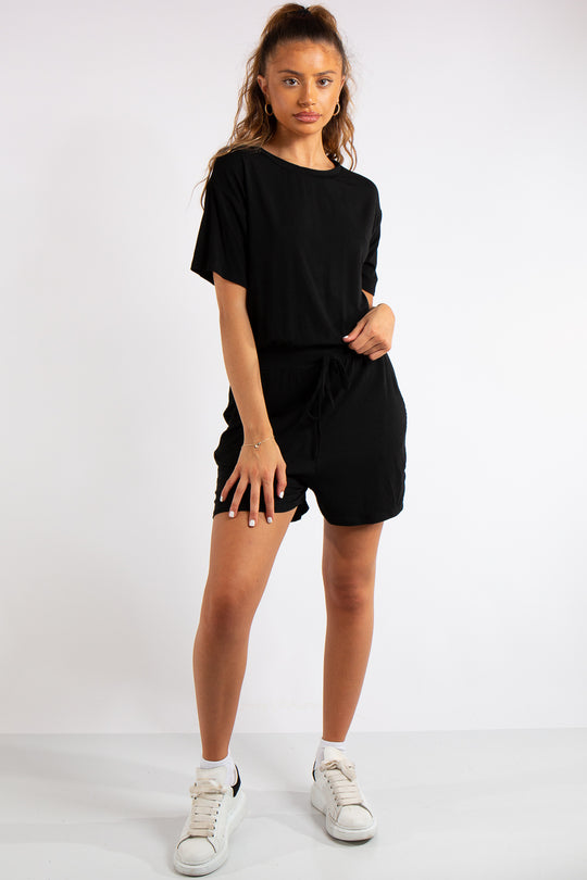 Chana Black Basic Playsuit