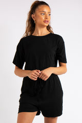 Chana Black Basic Playsuit