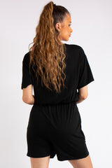Chana Black Basic Playsuit