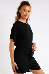 Chana Black Basic Playsuit