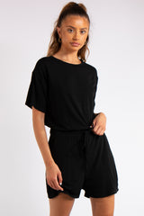 Chana Black Basic Playsuit
