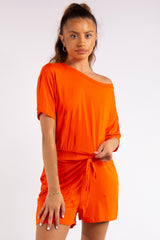 Chana Orange Basic Playsuit