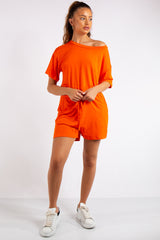 Chana Orange Basic Playsuit