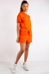 Chana Orange Basic Playsuit