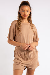 Chana Camel Basic Playsuit