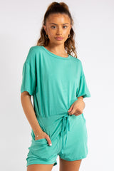 Chana Green Basic Playsuit
