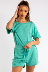 Chana Green Basic Playsuit