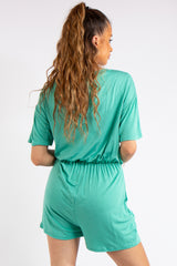 Chana Green Basic Playsuit