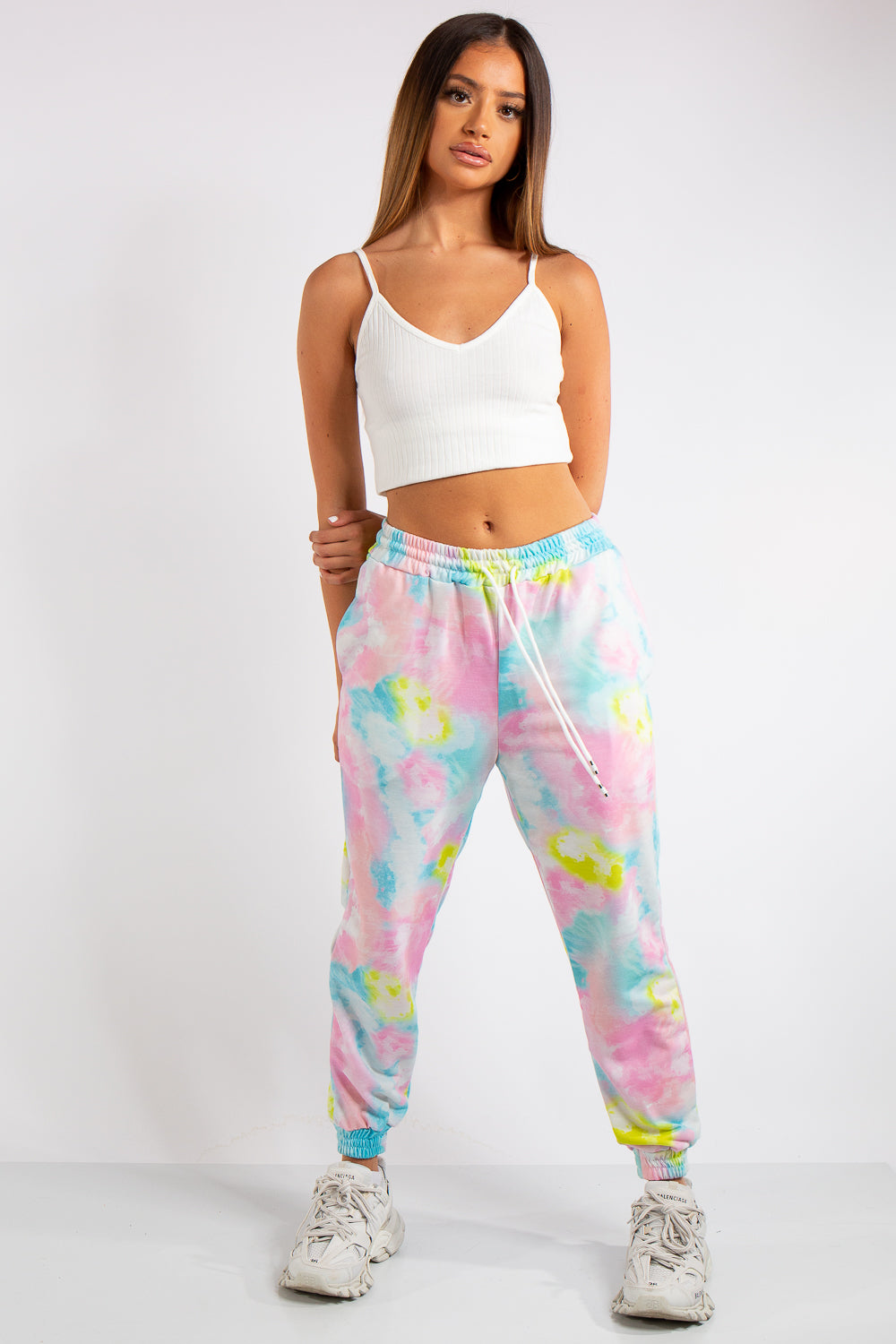Rhea Pink Tie Dye Joggers Miss Hussy