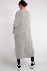 Yara Silver Grey Knit Long Cardigan