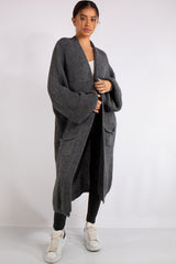 Yara Charcoal Grey Knit Long Cardigan