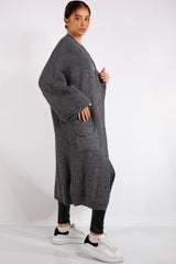 Yara Charcoal Grey Knit Long Cardigan