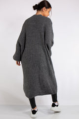 Yara Charcoal Grey Knit Long Cardigan