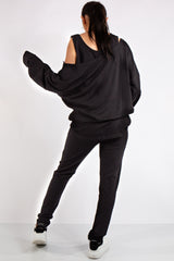 Isabella Black Jersey 3 Piece Loungewear Set