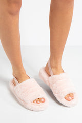 Juliet Pink Fluffy Slippers