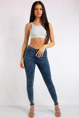 Sophia Blue Acid Wash Denim Skinny Jeans