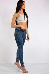 Sophia Blue Acid Wash Denim Skinny Jeans