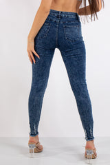 Sophia Blue Acid Wash Denim Skinny Jeans