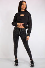 Mia Black 2 in 1 Knitted Jumper 