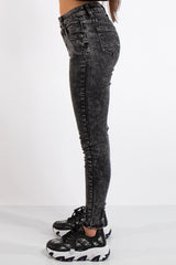 Sophia Black Acid Wash Denim Skinny Jeans