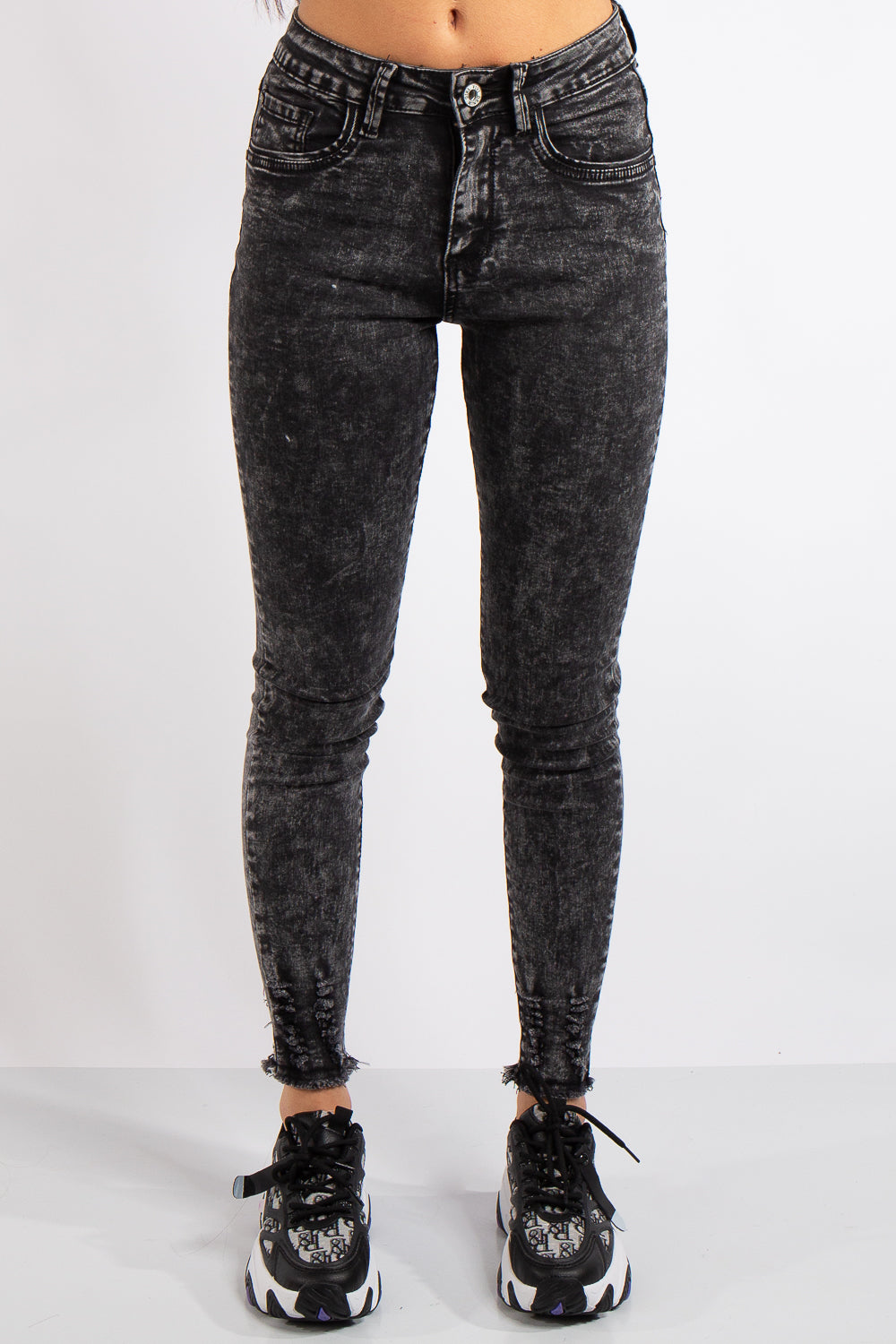 Sophia Black Acid Wash Denim Skinny Jeans – Miss Hussy