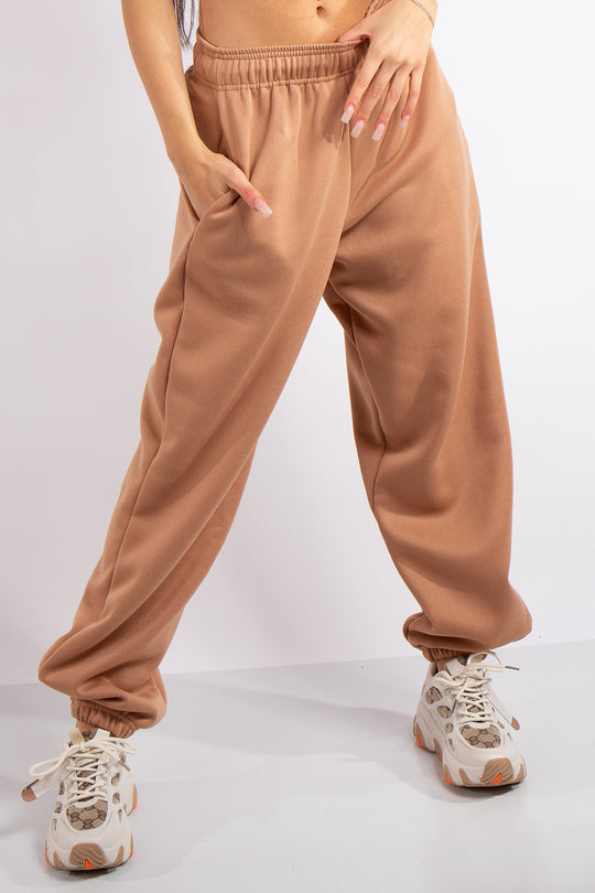 Brylee Camel Basic Casual Joggers