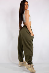Brylee Khaki Basic Casual Joggers
