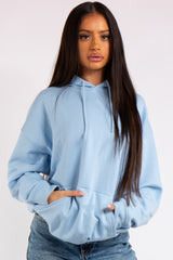 Victoria Blue Oversized Drawstring Hoodie