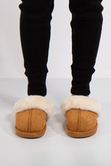 Scuff Camel Faux Suede Slippers