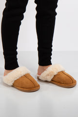 Scuff Camel Faux Suede Slippers