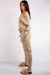 Madison Stone Off Shoulder Knit Loungewear Set