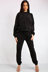 Charlotte Black Chenille Corduroy Tracksuit