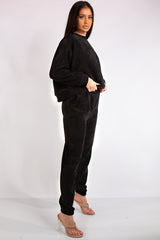 Charlotte Black Chenille Corduroy Tracksuit
