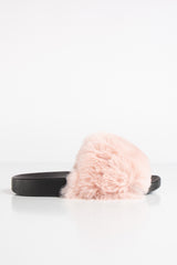 Natalie Pink Faux Fur Slider