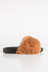 Natalie Camel Faux Fur Slider