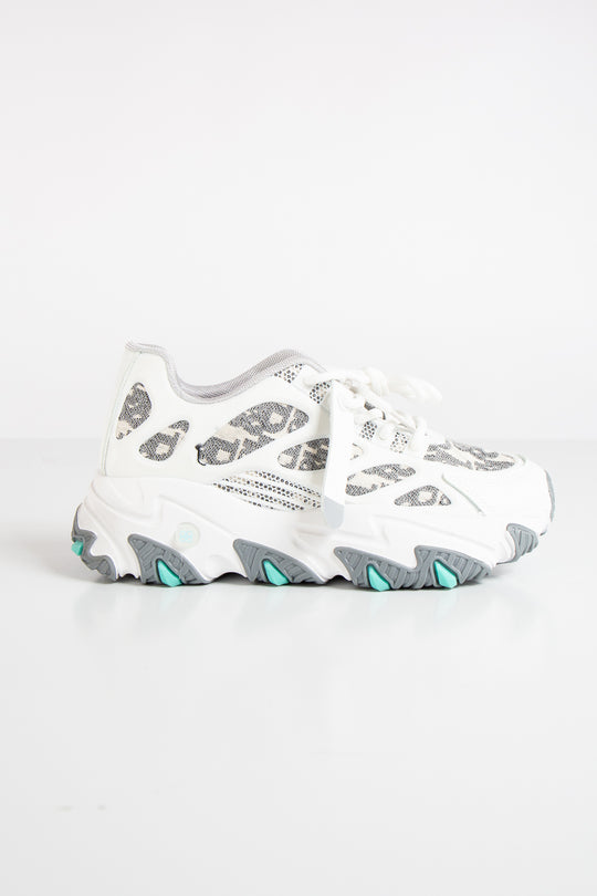 Mila Lace Up Chunky Trainers - White