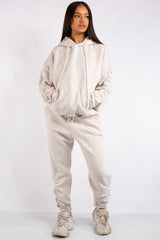 Layla Stone Ruched Oversized Tracksuit Loungewear Set