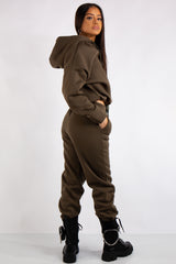 Riley Khaki Fleece Jersey Tracksuit Set