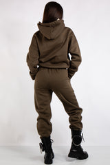 Riley Khaki Fleece Jersey Tracksuit Set