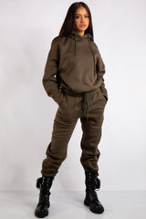 Riley Khaki Fleece Jersey Tracksuit Set