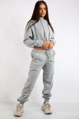 Riley Grey Fleece Jersey Tracksuit Set