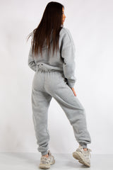 Riley Grey Fleece Jersey Tracksuit Set