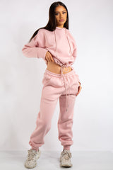 Riley Pink Fleece Jersey Tracksuit Set