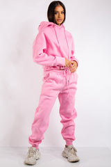 Riley Hot Pink Fleece Jersey Tracksuit Set