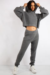 Jaliyah Grey Cable Knit Loungewear Set