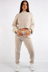 Jaliyah Stone Cable Knit Loungewear Set