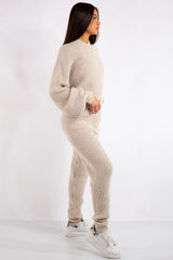 Jaliyah Stone Cable Knit Loungewear Set